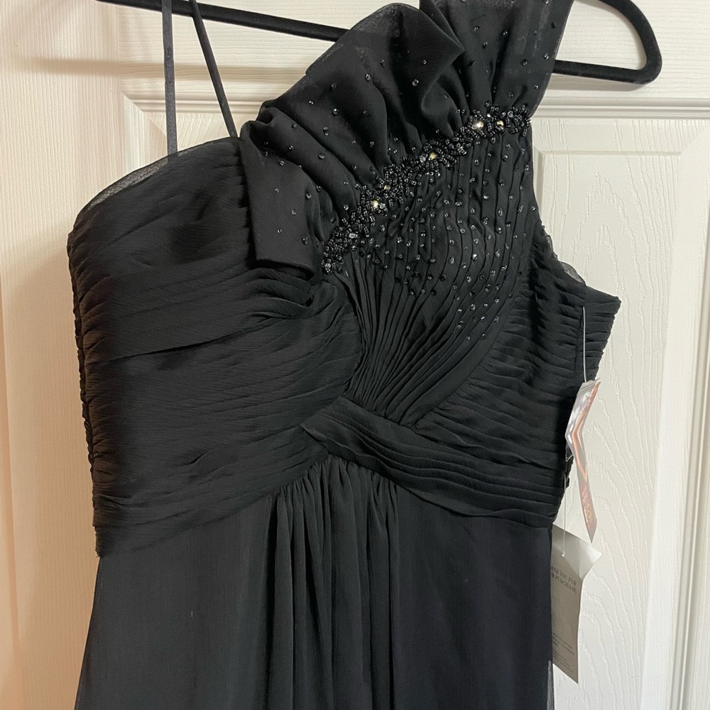 Adrianna Papell Black One Shoulder Dress - Picture 3 of 9